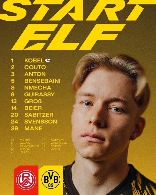 华体会app-德国杯-多特vs红白埃森首发：吉拉西、恩梅查出战 小贝林厄姆替补